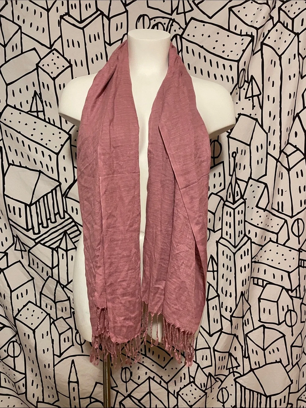 dusty rose silk Scarf Shawl